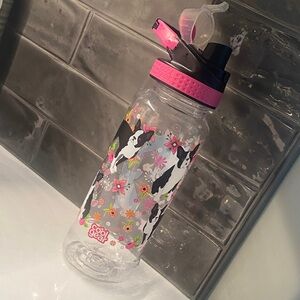 Cool Gear Dog Print Water Bottle with Pink Lid